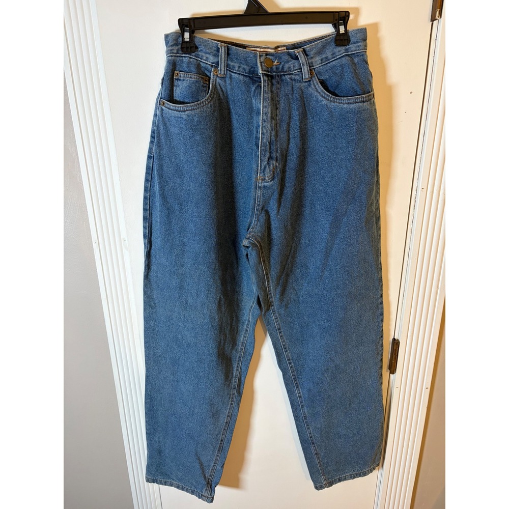 Burry Lane Vintage Flannel Lined High Waisted Jeans Medium Wash Plaid Size 10